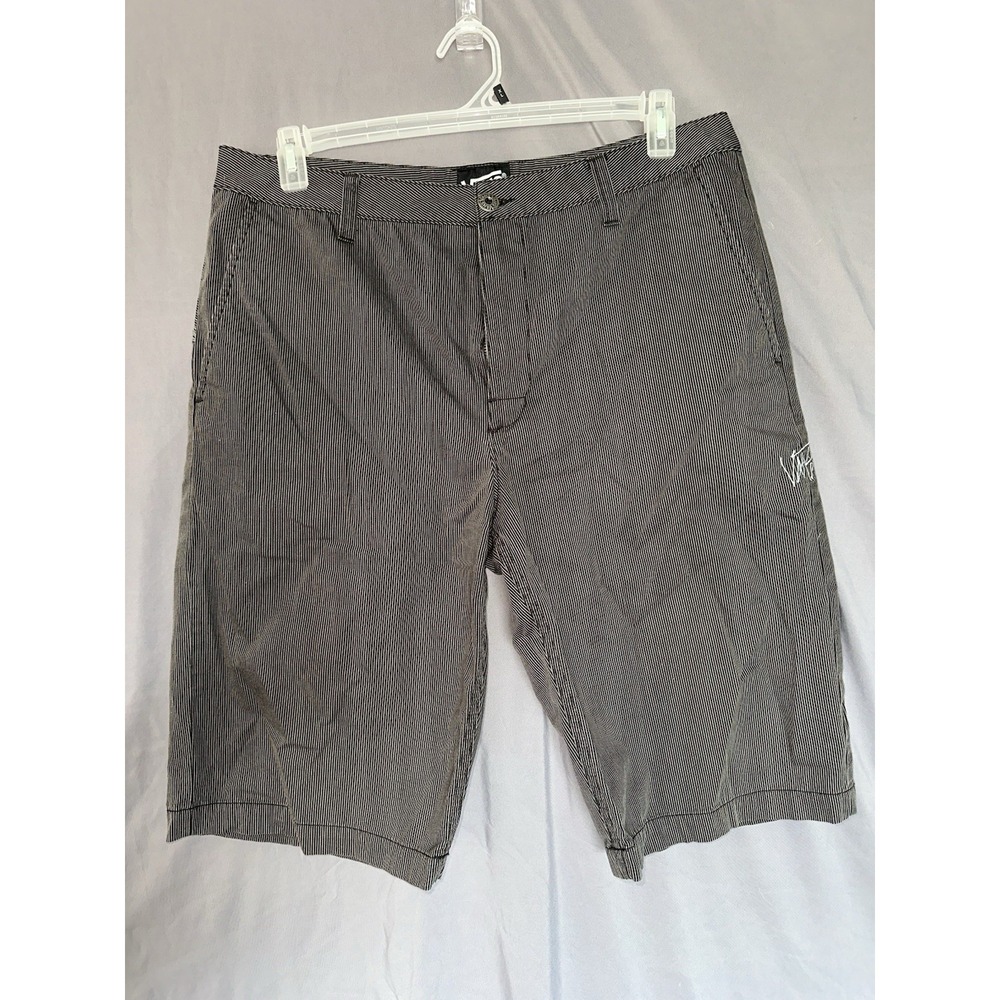 Vintage Vans  Mens Size 34 Spell Out Striped Baggy Fit Shorts Gray